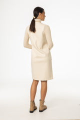 Cream Vegan Leather Vest Dress