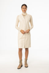 Cream Vegan Leather Vest Dress