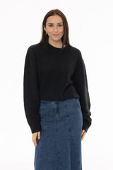 Dark Charcoal Oversized Knit Sweater Top