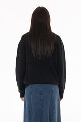 Dark Charcoal Oversized Knit Sweater Top