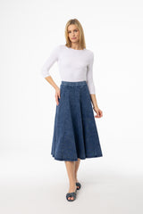 Dark Denim Swing Skirt