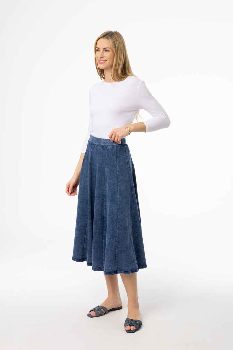 Dark Denim Swing Skirt