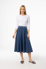 Dark Denim Swing Skirt