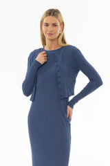 Denim Blue Basic Cardigan