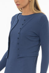 Denim Blue Basic Cardigan