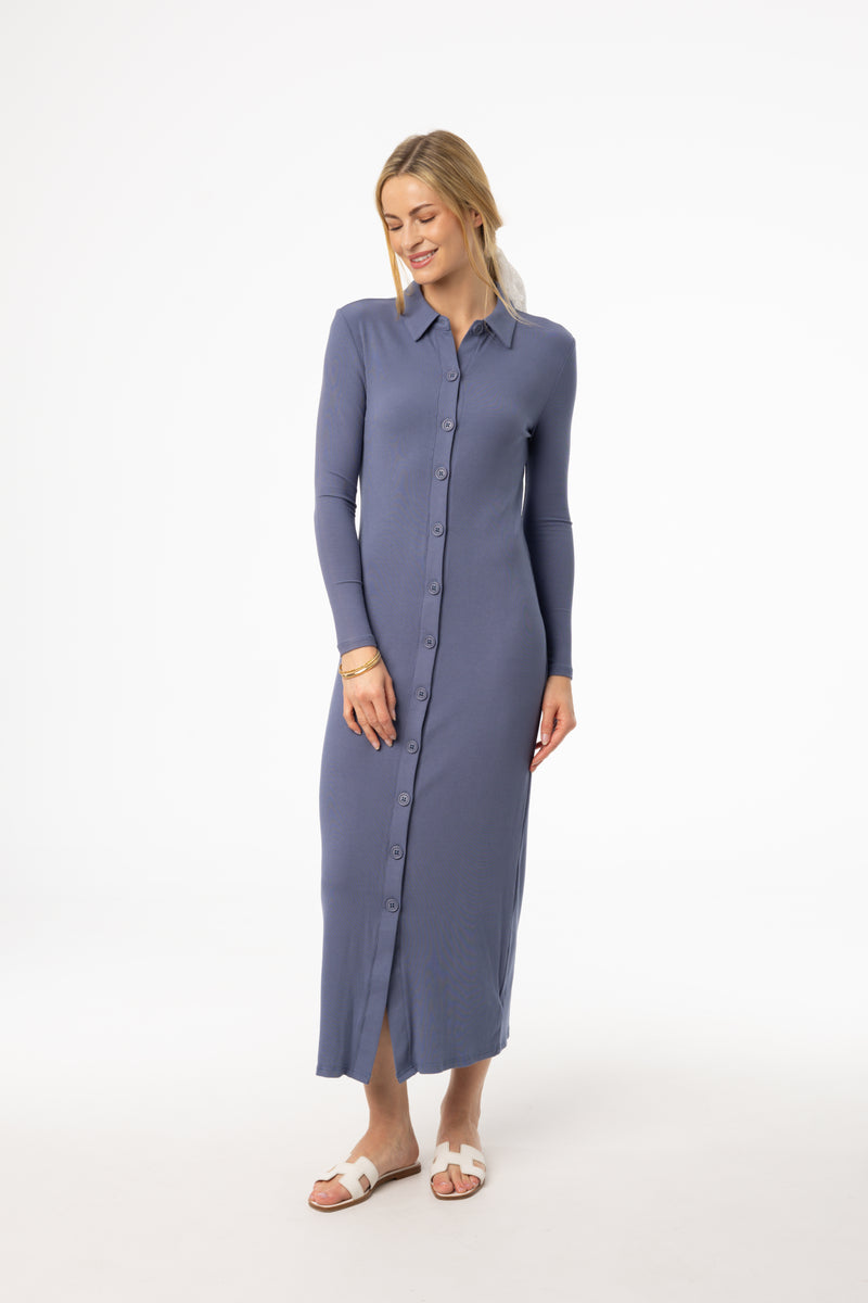 Denim Blue Cardi Maxi Dress