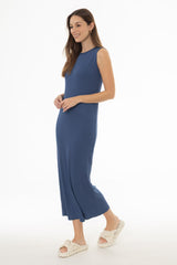 Denim Blue Ribbed Maxi Jumper