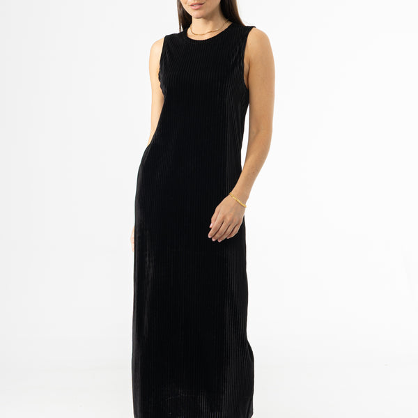 Black Ribbed Velour Jumper – BLANK