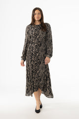 Black Multi Puff Shoulder Maxi Dress