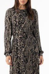 Black Multi Puff Shoulder Maxi Dress