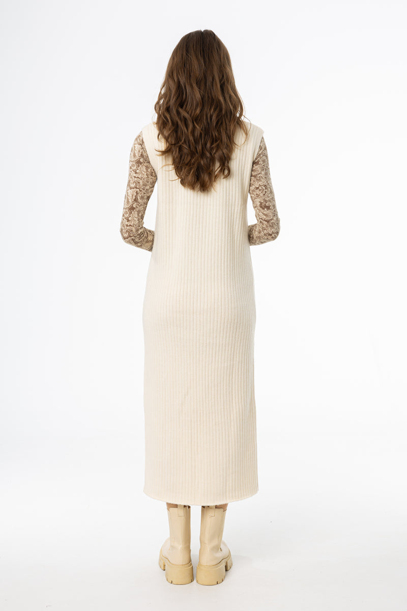 Cream V Neck Knit Maxi Dress – BLANK Cream V Neck Knit Maxi Dress – BLANK