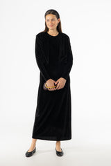 Black Ribbed Velour Jumper