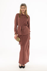 Dusty Rose Silk Feel Slip Skirt