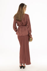 Dusty Rose Silk Feel Slip Skirt