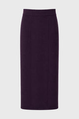 Eggplant Stitched Knit Maxi Skirt