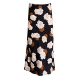 Black Floral Bloom Slip Skirt