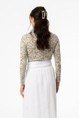 Multi Floral Printed V-Neck T-Shirt