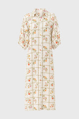 Floral Printed Balloon Sleeve Maxi Dress