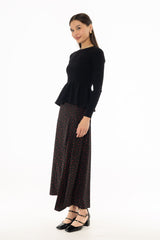 Black Micro Floral Printed Skirt