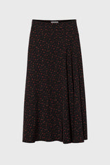 Black Micro Floral Printed Skirt
