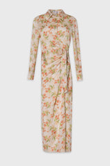 Floral Print Side Tie Wrap Maxi Dress