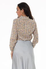 Floral Printed Ruffle Blouse