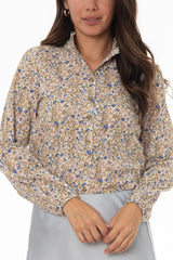 Floral Printed Ruffle Blouse