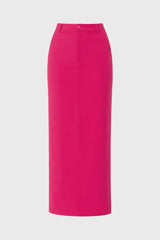 Fuchsia Basic Stretch Cotton Maxi Skirt