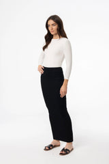 Black Solid Skirt Legging