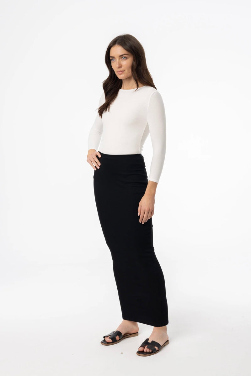 Black Solid Skirt Legging