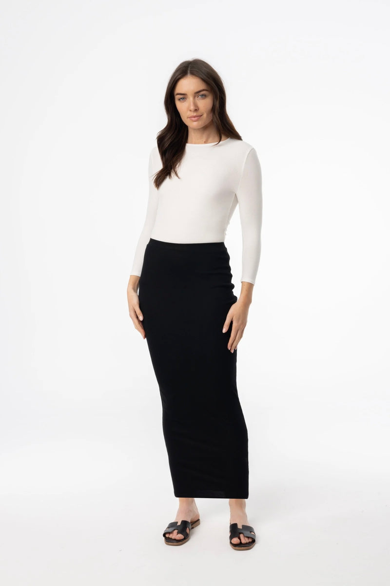 Black Solid Skirt Legging