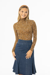 Gold Dotted Printed Turtleneck