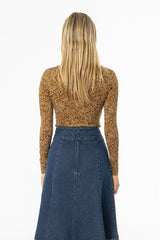 Gold Dotted Printed Turtleneck