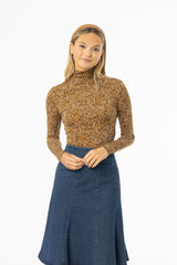 Gold Dotted Printed Turtleneck