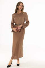 Gold Textured Slip Skirt