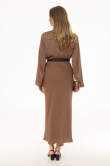 Gold Textured Slip Skirt