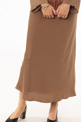 Gold Textured Slip Skirt