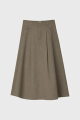Green Cargo Flare Maxi Skirt