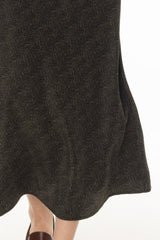 Green Chevron Printed Slip Skirt