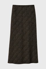 Green Chevron Printed Slip Skirt