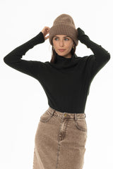 Green Cowl Neck Knit Sweater