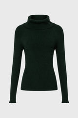 Green Cowl Neck Knit Sweater