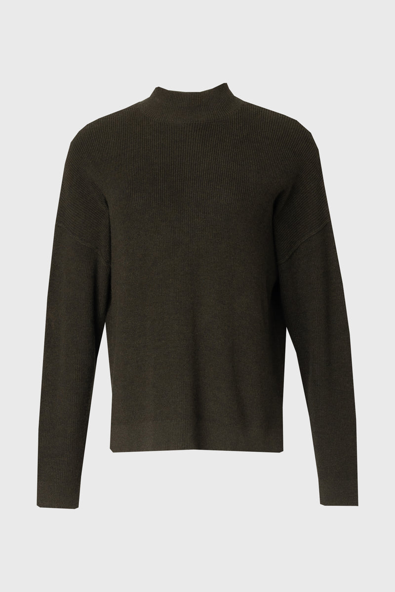 Olive Drop Shoulder Knit Sweater