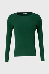 Green Faux Shrug Knit Top