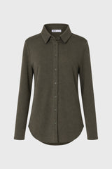 Green Herringbone Textured Shirt