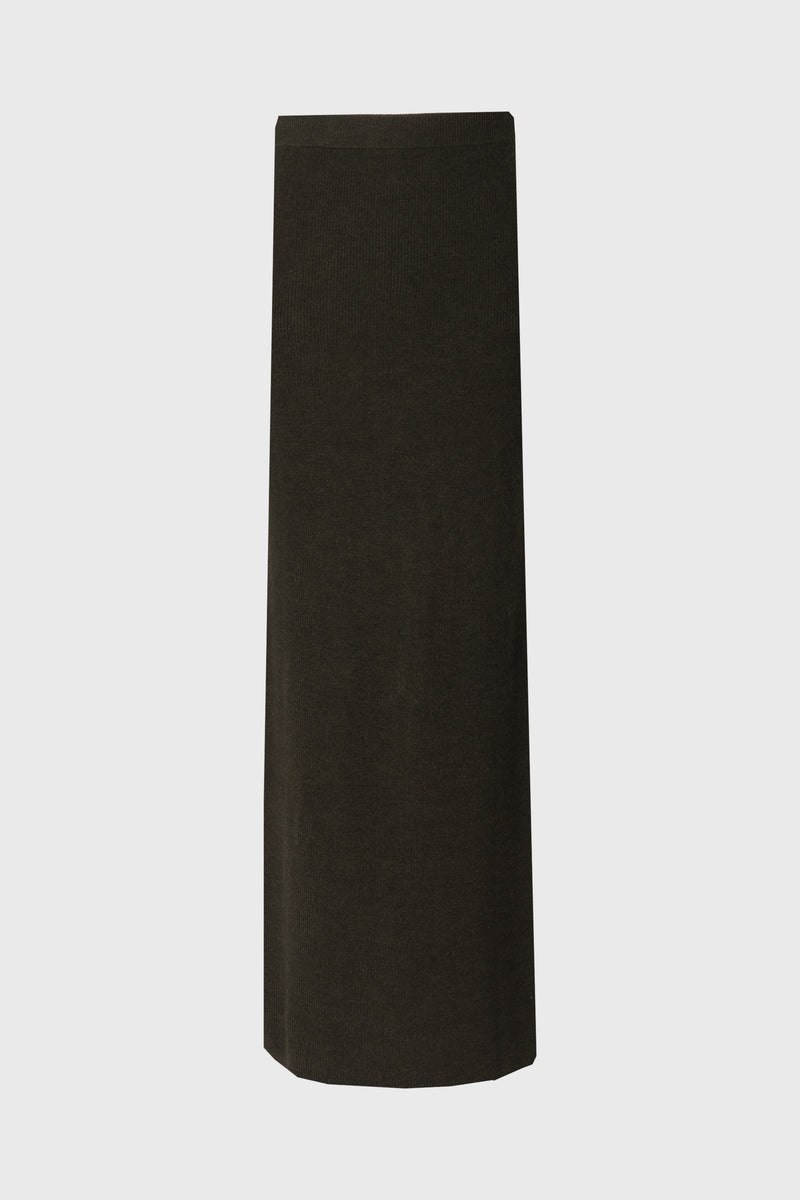 Olive Knit Maxi Skirt