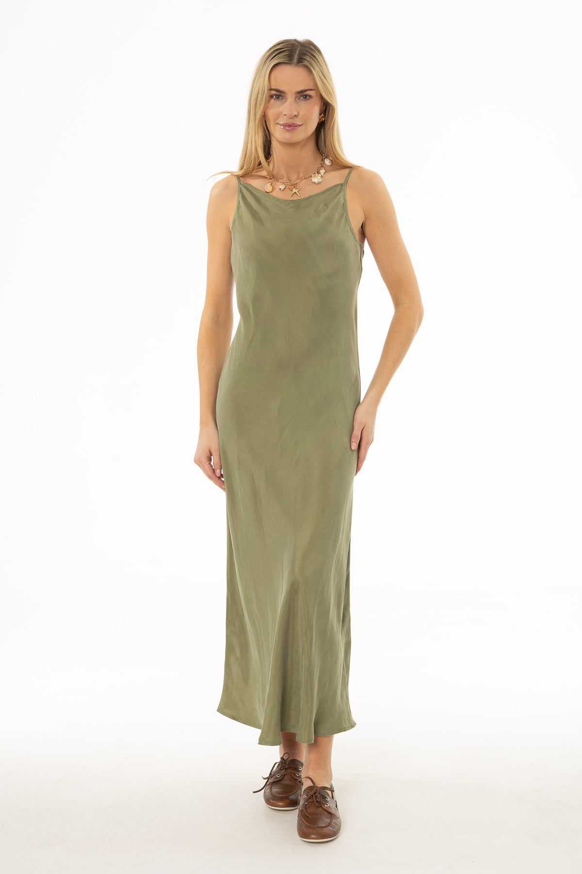 Green Slip Dress – BLANK