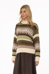 Green Multi Knit Sweater