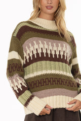 Green Multi Knit Sweater