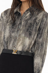 Green Oversized Printed Blouse